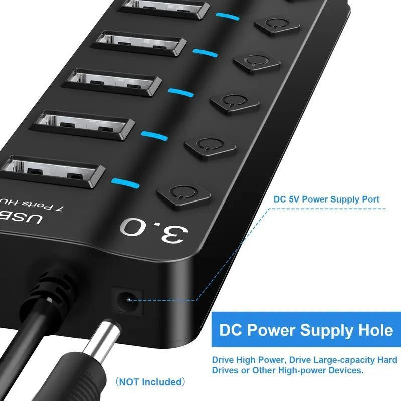 USB Hub 3.0 7 portów